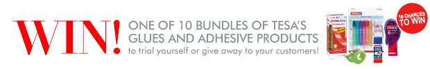 WIN! One of 10 bundles of tesa’s glues and adhesive products to trial yourself or give away to your customers!